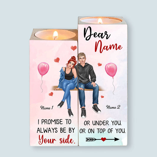 89Customized I promise to always be by your side Personalized Candle Holder
