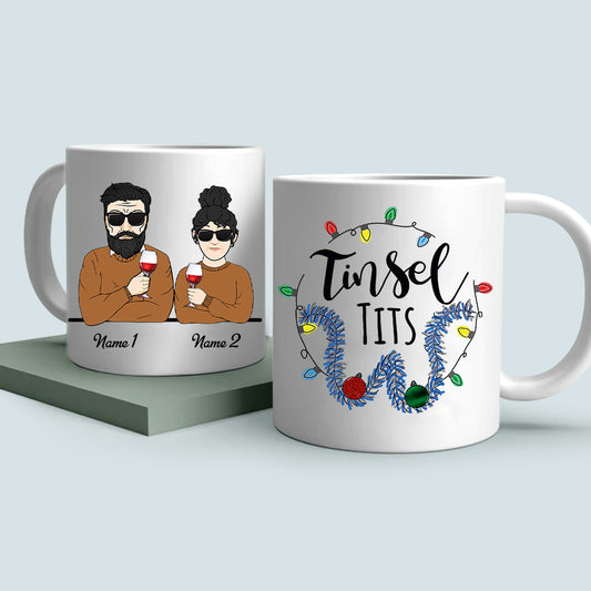 89Customized Jingle Balls and Tinsel Tits Couples Christmas Personalized Mug