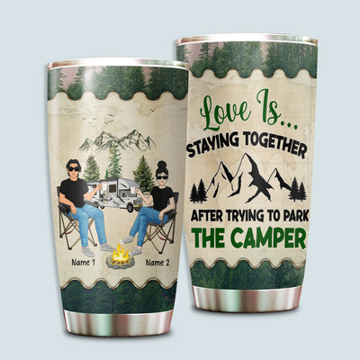 89Customized We're Better Together Camping Couple Personalized Tumbler