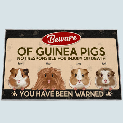 89Customized Beware Of Guinea Pigs Funny Personalized Doormat