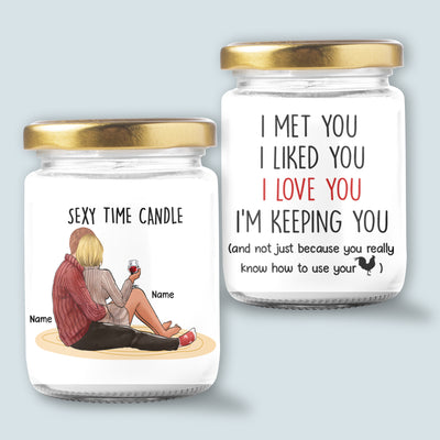 89Customized I love you with all my blah blah let's get n*ked Couple Personalized Candle