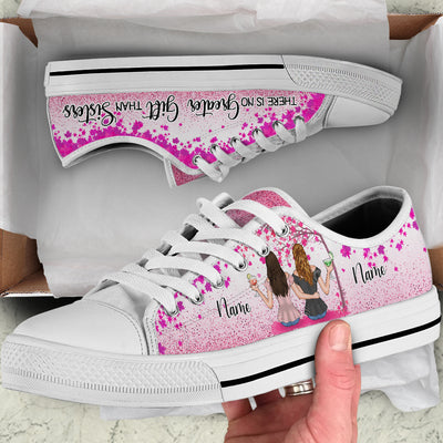 89Customized There is no great gift than sisters Customized White Low Top Shoes