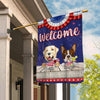 89Customized 4th of July Welcome Patriot Dog Customized Flag