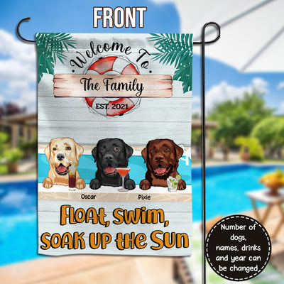 89Customized Welcome To The Family's Pool Personalized 2 Sided Flag