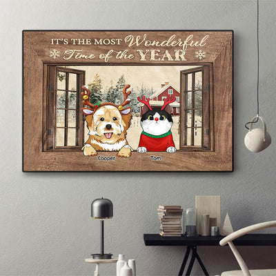 89Customized It's The Most Wonderful Time Of The Year Dogs And Cats Personalized Poster