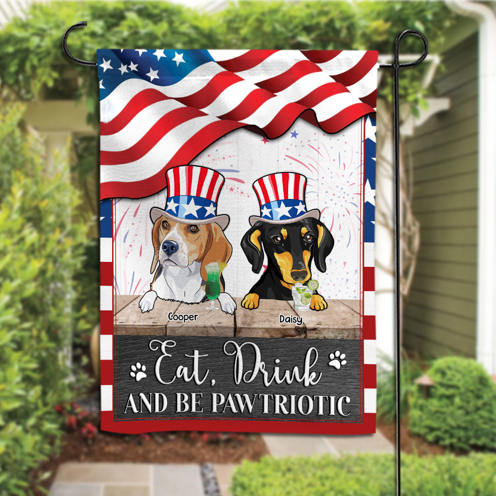 89Customized Eat, drink and be Patriotic 4th of July Dog Customized Garden Flag