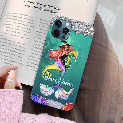 89Customized Mermaid witch with Seahorse Customized Phonecase