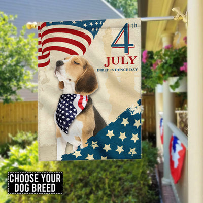 89Customized 4th July Independence day Dog Customized Garden Flag