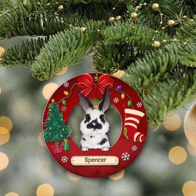 89Customized Christmas Rabbits Bunny Lovers Personalized One Sided Ornament