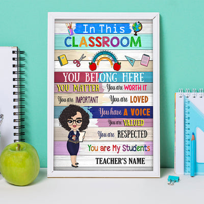 89Customized In this classroom you are my students Customized Vertical Poster