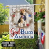 89Customized God Bless America Dog 4th of July Customized Garden Flag