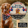 89Customized Backyard Bark & Grill Independence Day BBQ Party Personalized Wood Sign For Dog Lovers