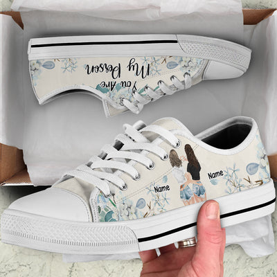 89Customized You are my person Best Friends Gift Customized White Low Top Shoes