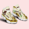 89Customized Jeep girl Sunflower pattern Dog and Cat Customized White Air JD13 Shoes