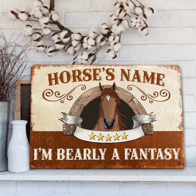 89Customized I'm Bearly A Fantasy Personalized Metal Sign