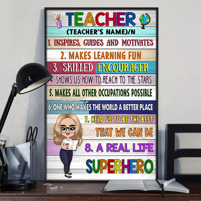 89Customized Teacher A real life superhero Customized Vertical Poster