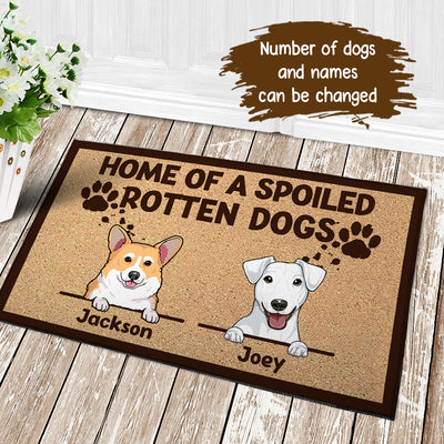 89Customized Home Of Spoiled Rotten Dogs Personalized Doormat
