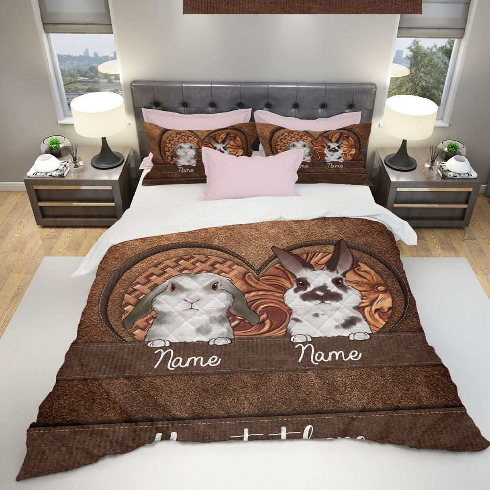 89Customized Rabbit Lovers Personalized Bedding Set