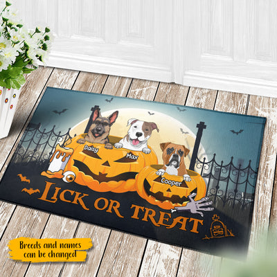 89Customized Lick Or Treat Dogs Welcome Personalized Doormat