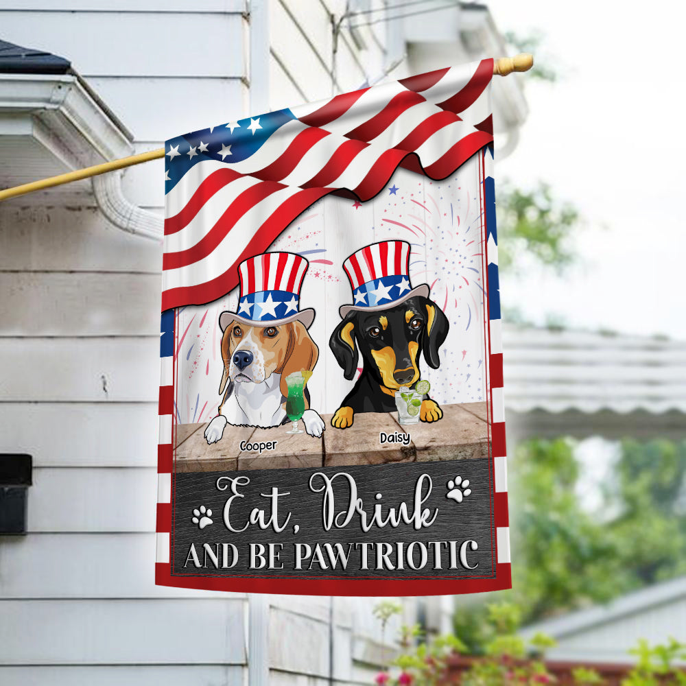 89Customized Eat, drink and be Patriotic 4th of July Dog Customized Garden Flag