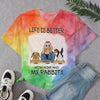 Life Is Better With Wine And My Rabbits Personalized Tie Dye Tshirt