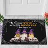 89Customized Wicked Witch And Monster Cats Live Here Halloween Personalized Doormat