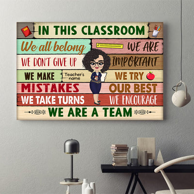 89Customized In this classroom we are a team 2 Customized Horizontal Poster