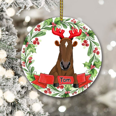 89Customized Horse Lovers Personalized One Sided Ornament