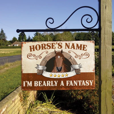 89Customized I'm Bearly A Fantasy Personalized Metal Sign