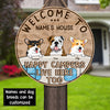 89Customized Dog happy campers live here too Customized Wood Sign
