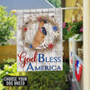 89Customized God Bless America Dog 4th of July Customized Garden Flag