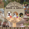 89Customized Backyard Bark & Grill Dog Funny Personalized Wood Sign