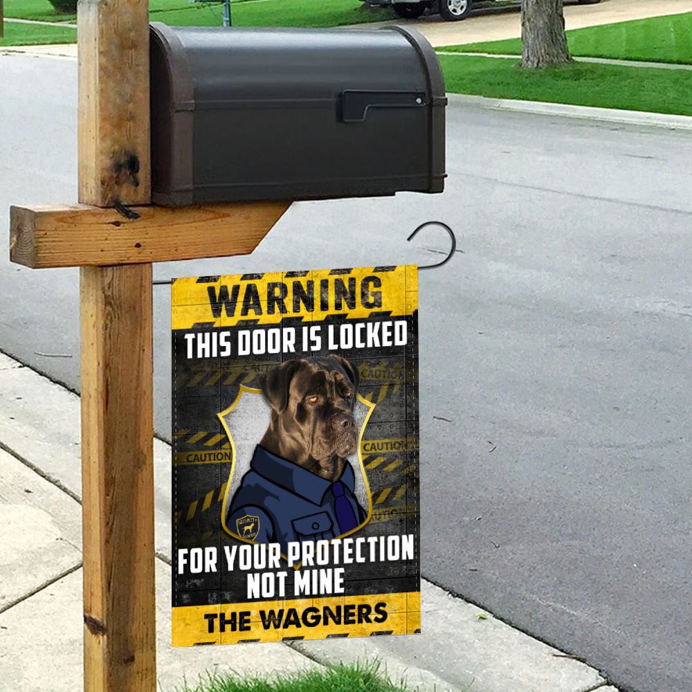 Personalized Warning This Door Is Looked Cane Corso Dog Garden Flag inkgo 