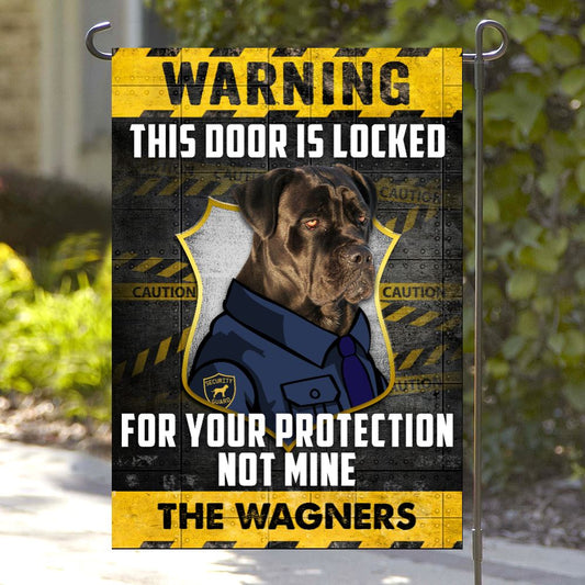 Personalized Warning This Door Is Looked Cane Corso Dog Garden Flag inkgo 