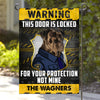 Personalized Warning This Door Is Looked Cane Corso Dog Garden Flag inkgo