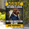 Personalized Warning This Door Is Looked Pitbull Dog Garden Flag inkgo