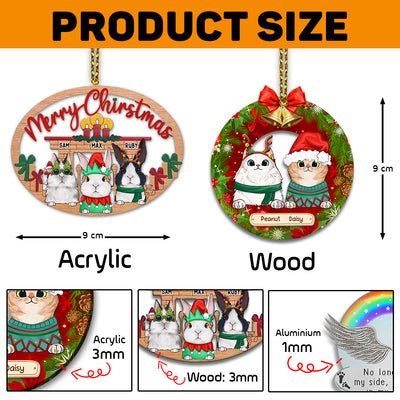 Snowflake And My Cat Personalized Wooden Ornament
