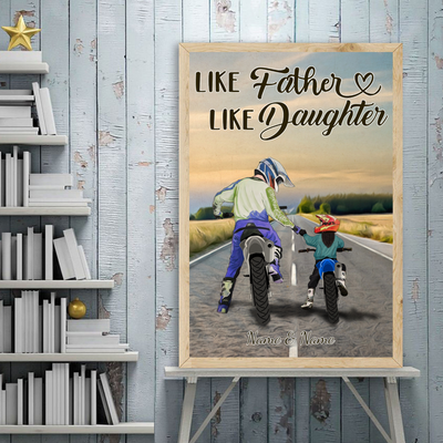 89Customized Motocross Father And Kid Personalized Personalized Poster