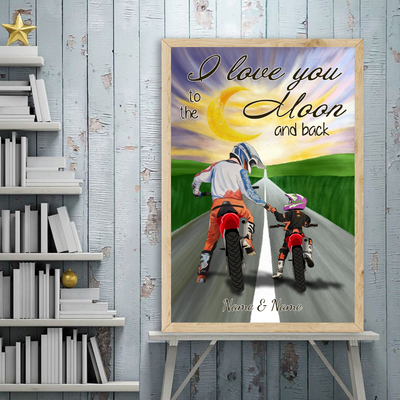 89Customized Motocross Father And Kid Personalized Personalized Poster