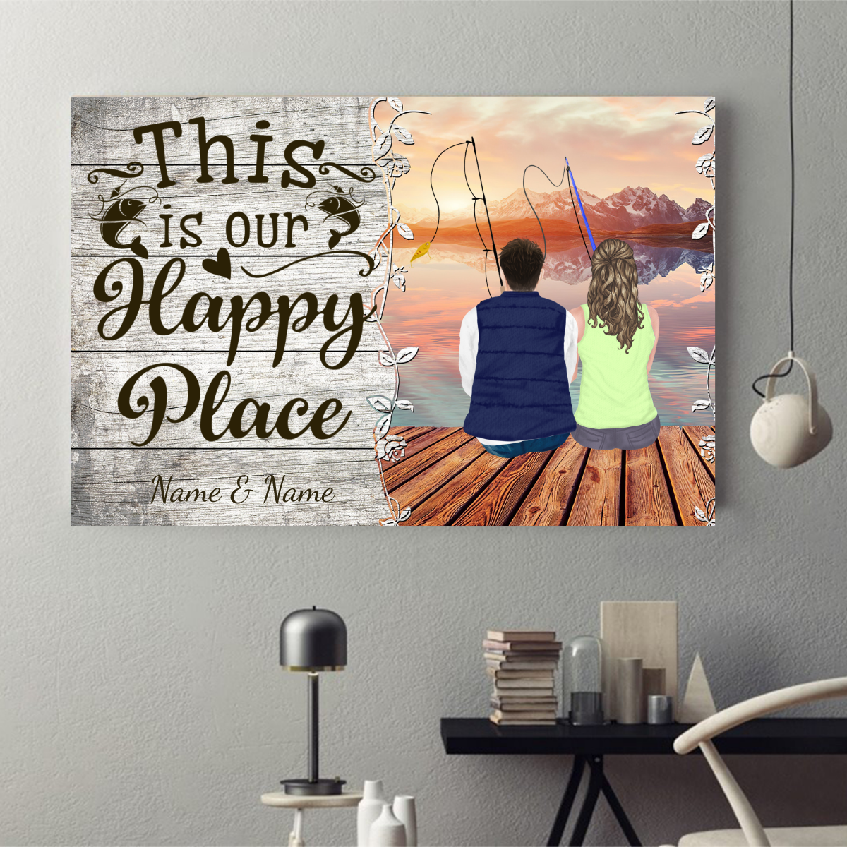 89Customized Fishing Couple Poster 2