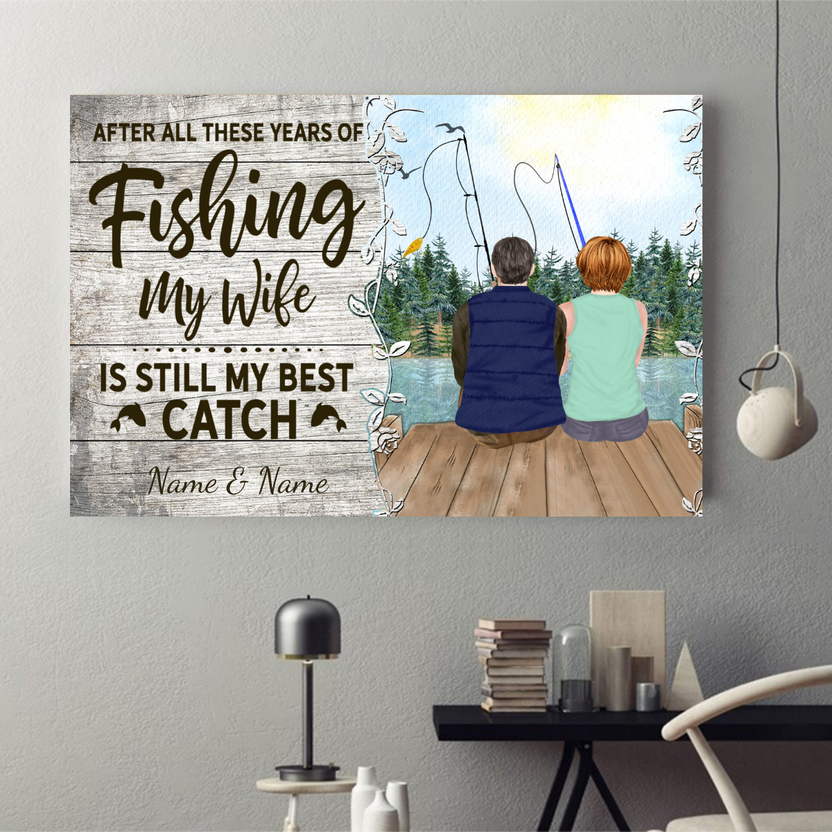 89Customized Fishing Couple Poster 2