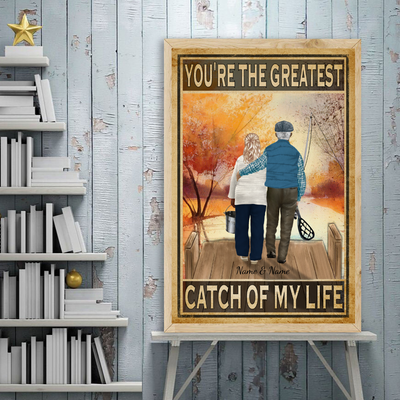 89Customized Baby Let's Go Fishing Old Couple Vertical Poster