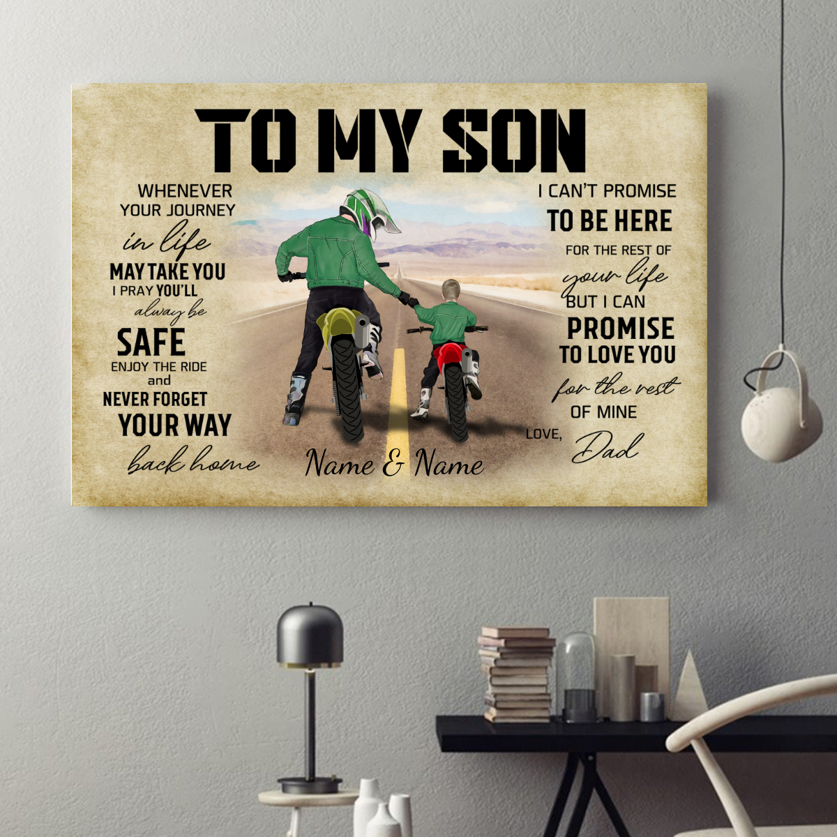 89Customized Dad And Son Motocross Personalized Personalized Poster