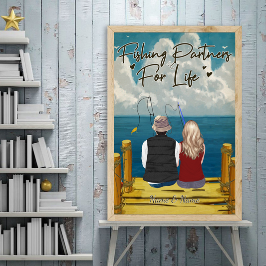 89Customized Fishing Couple Vertical Poster 2