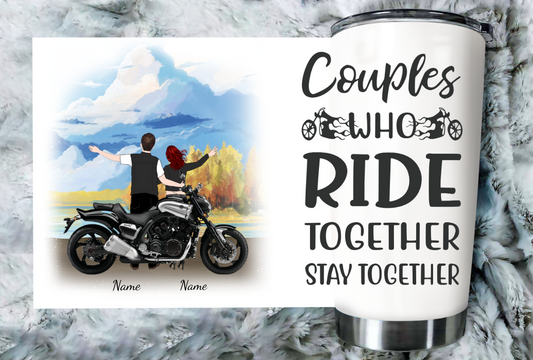 Biker Couple Tumbler