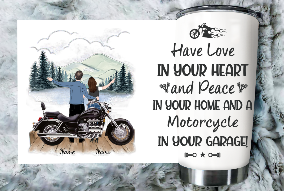 Biker Couple Tumbler
