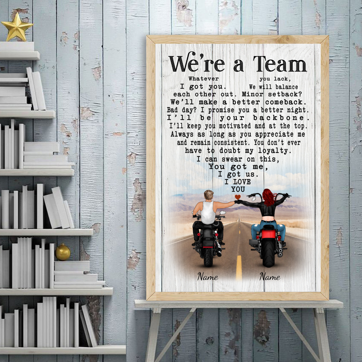 89Customized Biker Couple Vertical Poster 2
