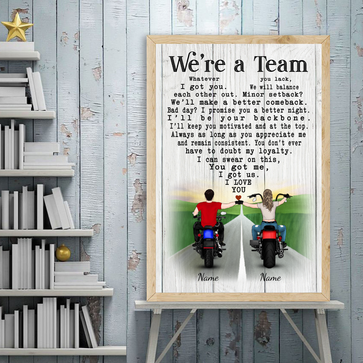 89Customized Biker Couple Vertical Poster 2