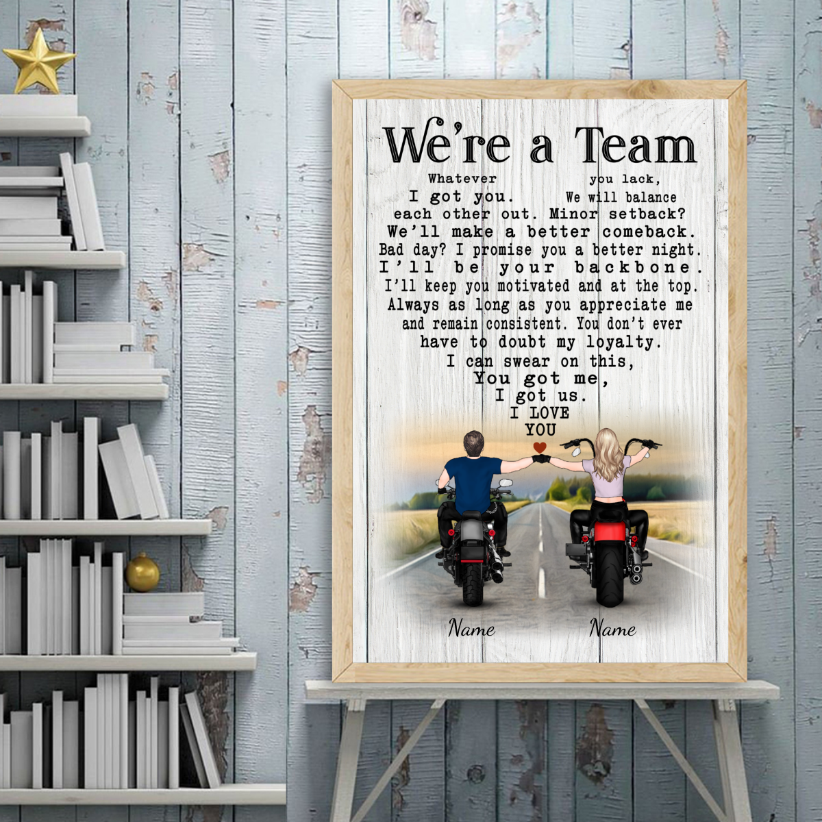 89Customized Biker Couple Vertical Poster 2