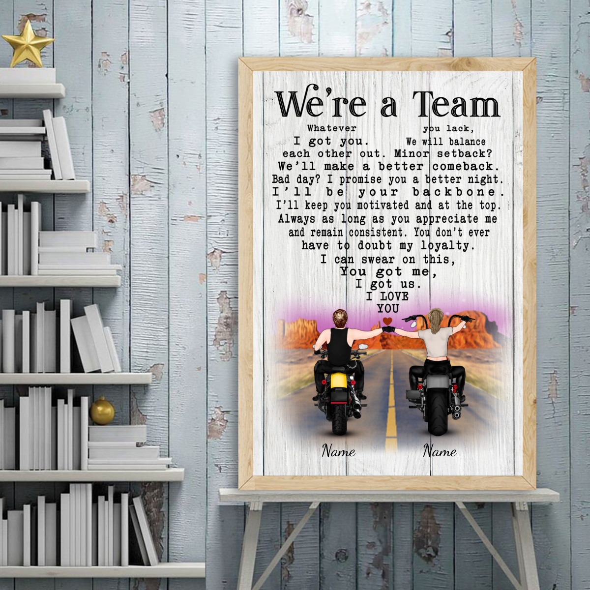 89Customized Biker Couple Vertical Poster 2